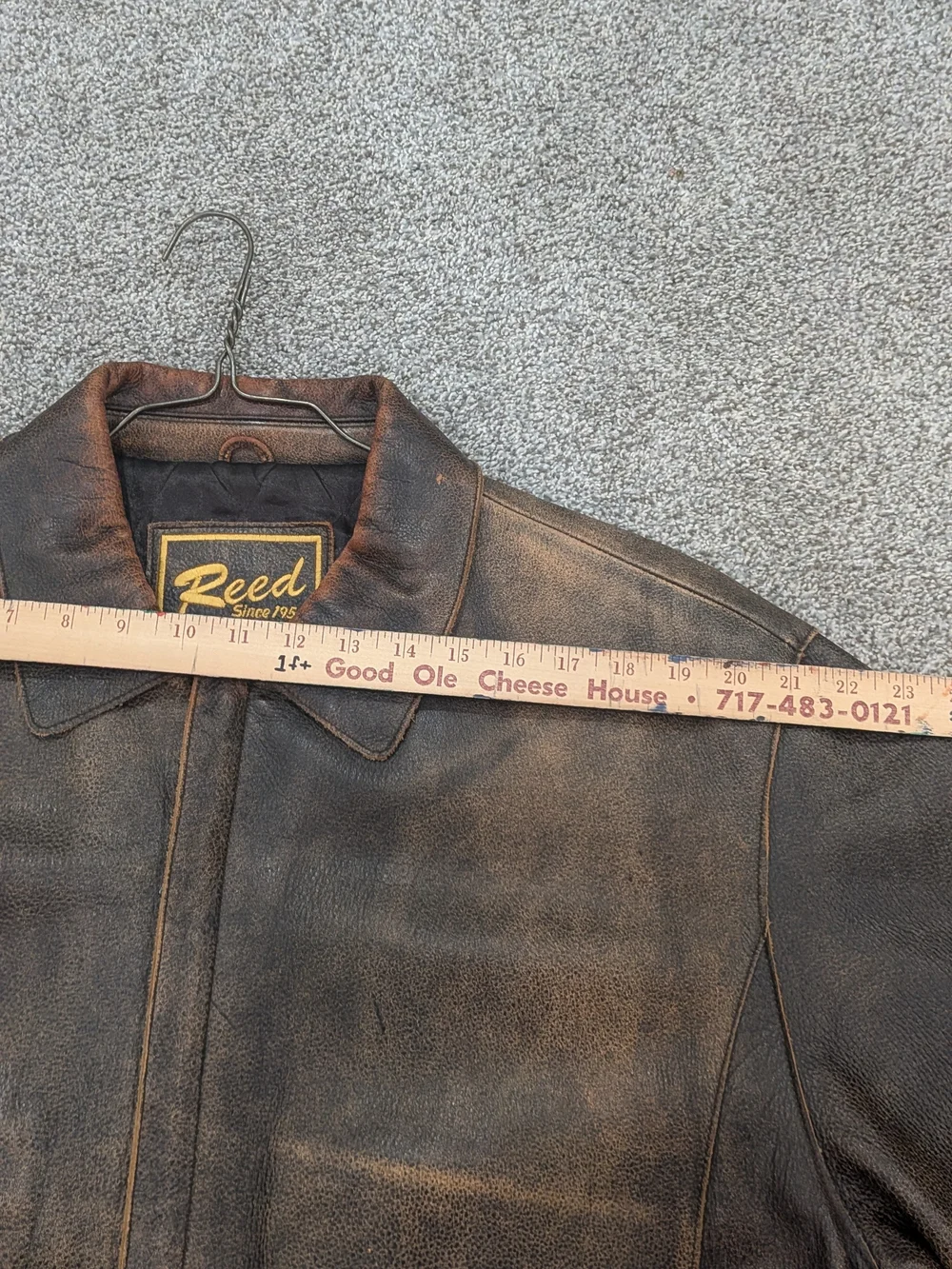Vintage Reed Brown Leather Mens Retro Streetwear Biker Distressed Jacket Sz 42